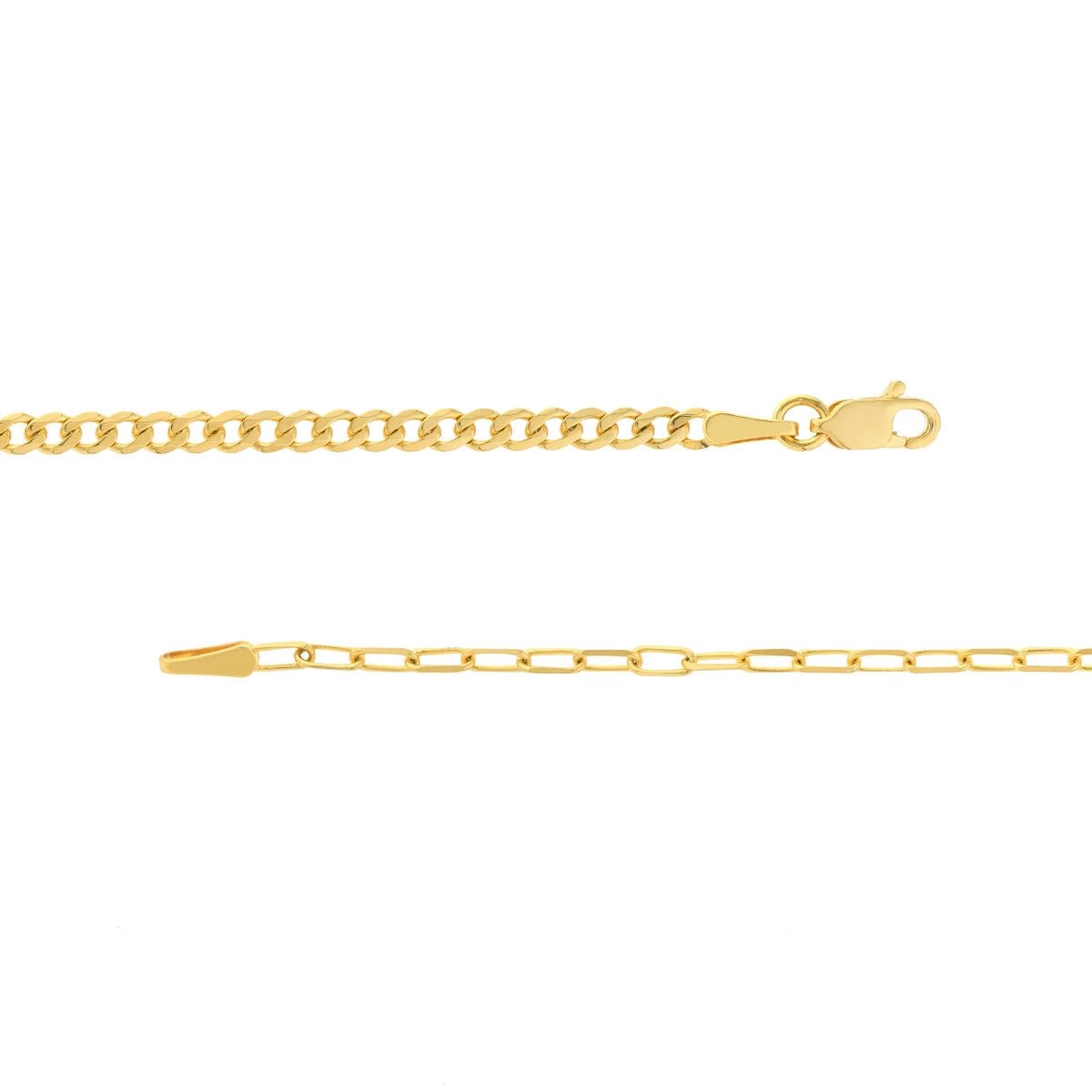 14K Yellow Gold 50/50 Paper Clip + Curb Chain Birmingham Jewelry Chain Birmingham Jewelry 
