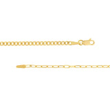 14K Yellow Gold 50/50 Paper Clip + Curb Chain Birmingham Jewelry Chain Birmingham Jewelry 