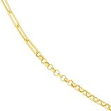 14K Yellow Gold 50/50 Paper Clip + Rolo Chain with Lobster Lock Birmingham Jewelry Chain Birmingham Jewelry 