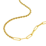 Birmingham Jewelry - 14K Yellow Gold 50/50 Paperclip and Rope Necklace - Birmingham Jewelry