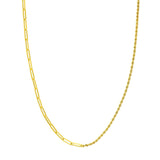 Birmingham Jewelry - 14K Yellow Gold 50/50 Paperclip and Rope Necklace - Birmingham Jewelry