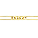 Birmingham Jewelry - 14K Yellow Gold 5+1 Round Paper Clip Chain Bracelet - Birmingham Jewelry