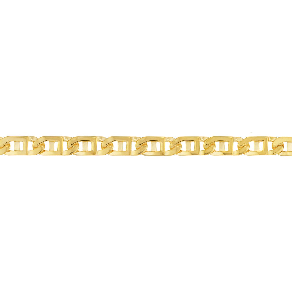 Birmingham Jewelry - 14K Yellow Gold 8.35mm Men's Window Link Chain Bracelet - Birmingham Jewelry