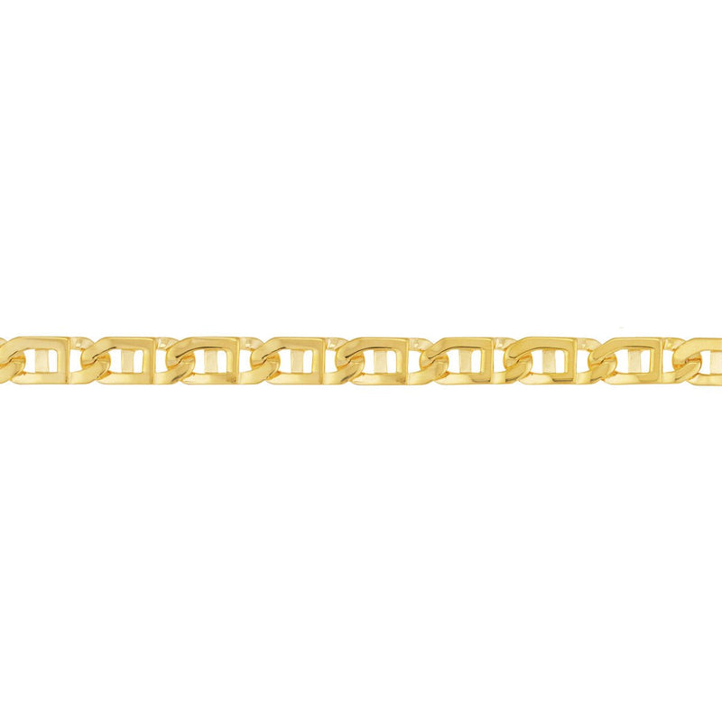 Birmingham Jewelry - 14K Yellow Gold 8.35mm Men's Window Link Chain Bracelet - Birmingham Jewelry