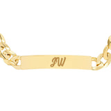 Birmingham Jewelry - 14K Yellow Gold 8.50mm Men's Engravable Initial ID Bracelet - Birmingham Jewelry