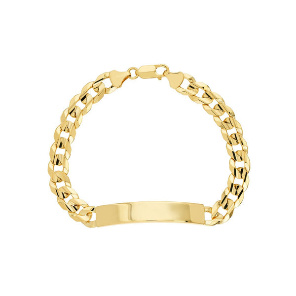 Birmingham Jewelry - 14K Yellow Gold 8.50mm Men's Engravable Initial ID Bracelet - Birmingham Jewelry