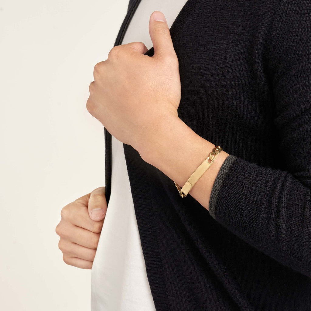 Mens 14k gold id on sale bracelets