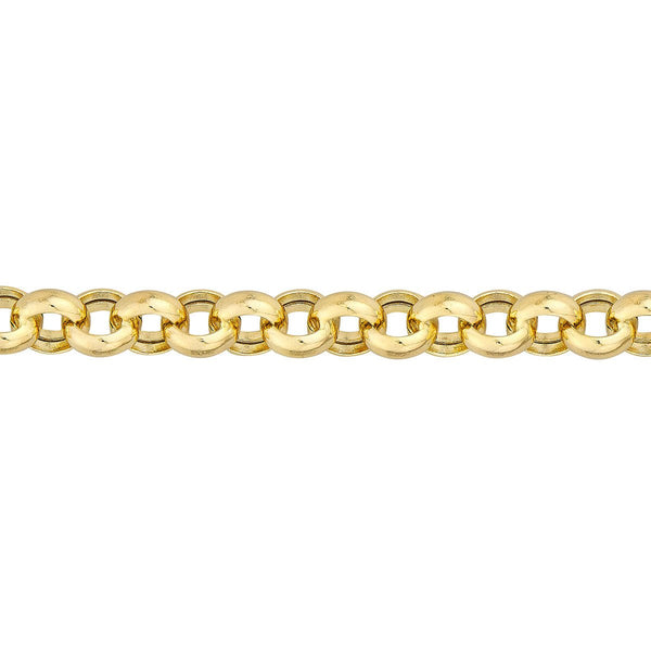 Birmingham Jewelry - 14K Yellow Gold 8mm Hollow Rolo Chain with Pear Lobster Lock - Birmingham Jewelry