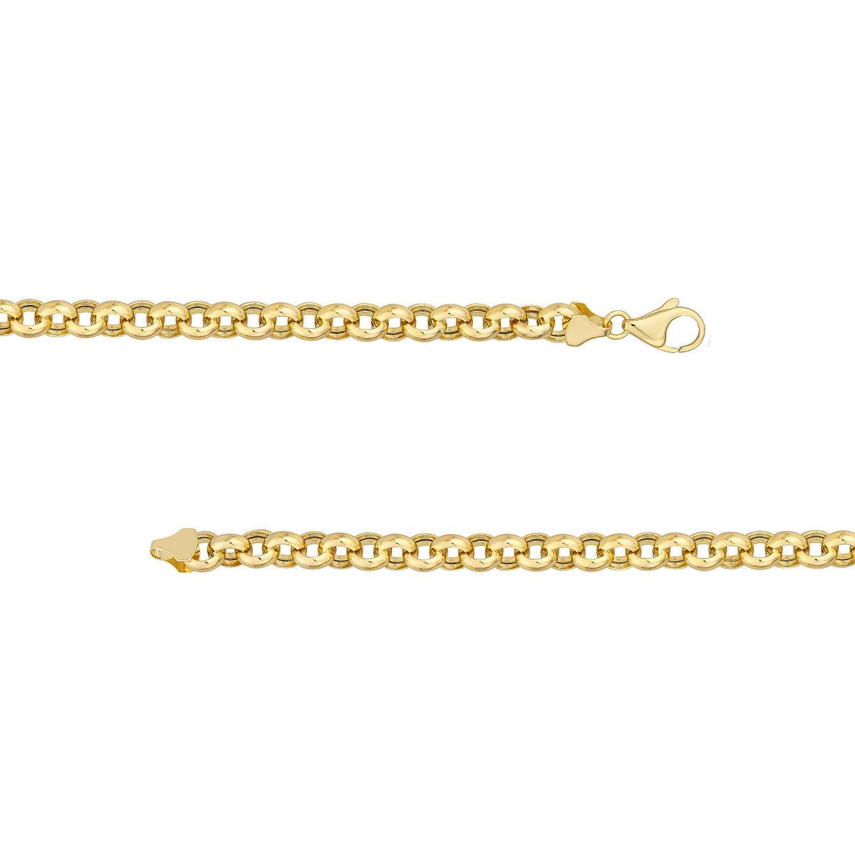 Birmingham Jewelry - 14K Yellow Gold 8mm Hollow Rolo Chain with Pear Lobster Lock - Birmingham Jewelry