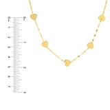 Birmingham Jewelry - 14K Yellow Gold Adjustable Five Heart Stations Necklace - Birmingham Jewelry