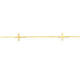 Birmingham Jewelry - 14K Yellow Gold Adjustable Mini Cross Stations Bracelet - Birmingham Jewelry