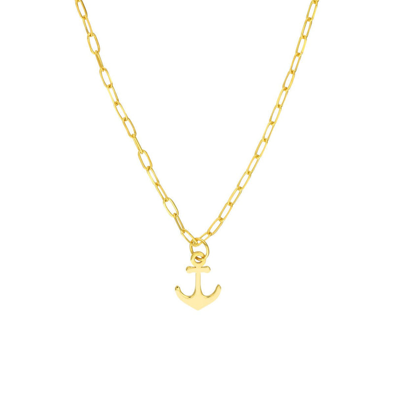 Birmingham Jewelry - 14K Yellow Gold Anchor Paper Clip Necklace - Birmingham Jewelry