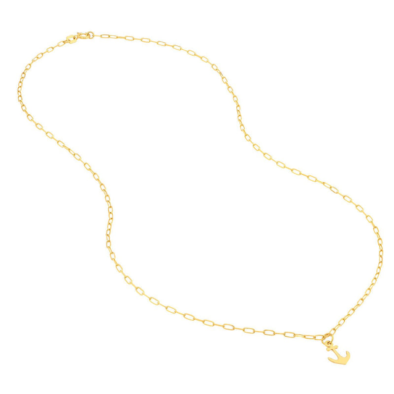 Birmingham Jewelry - 14K Yellow Gold Anchor Paper Clip Necklace - Birmingham Jewelry