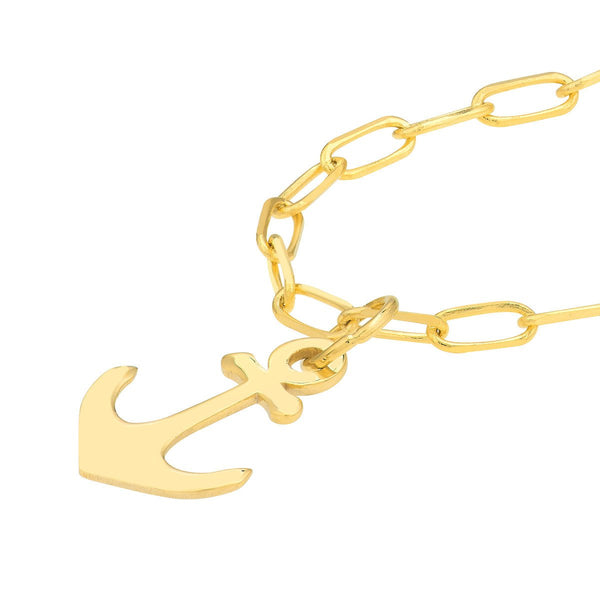 Birmingham Jewelry - 14K Yellow Gold Anchor Paper Clip Necklace - Birmingham Jewelry