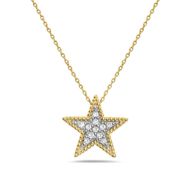 Birmingham Jewelry - 14K Yellow Gold And Diamond Star Necklace - Birmingham Jewelry