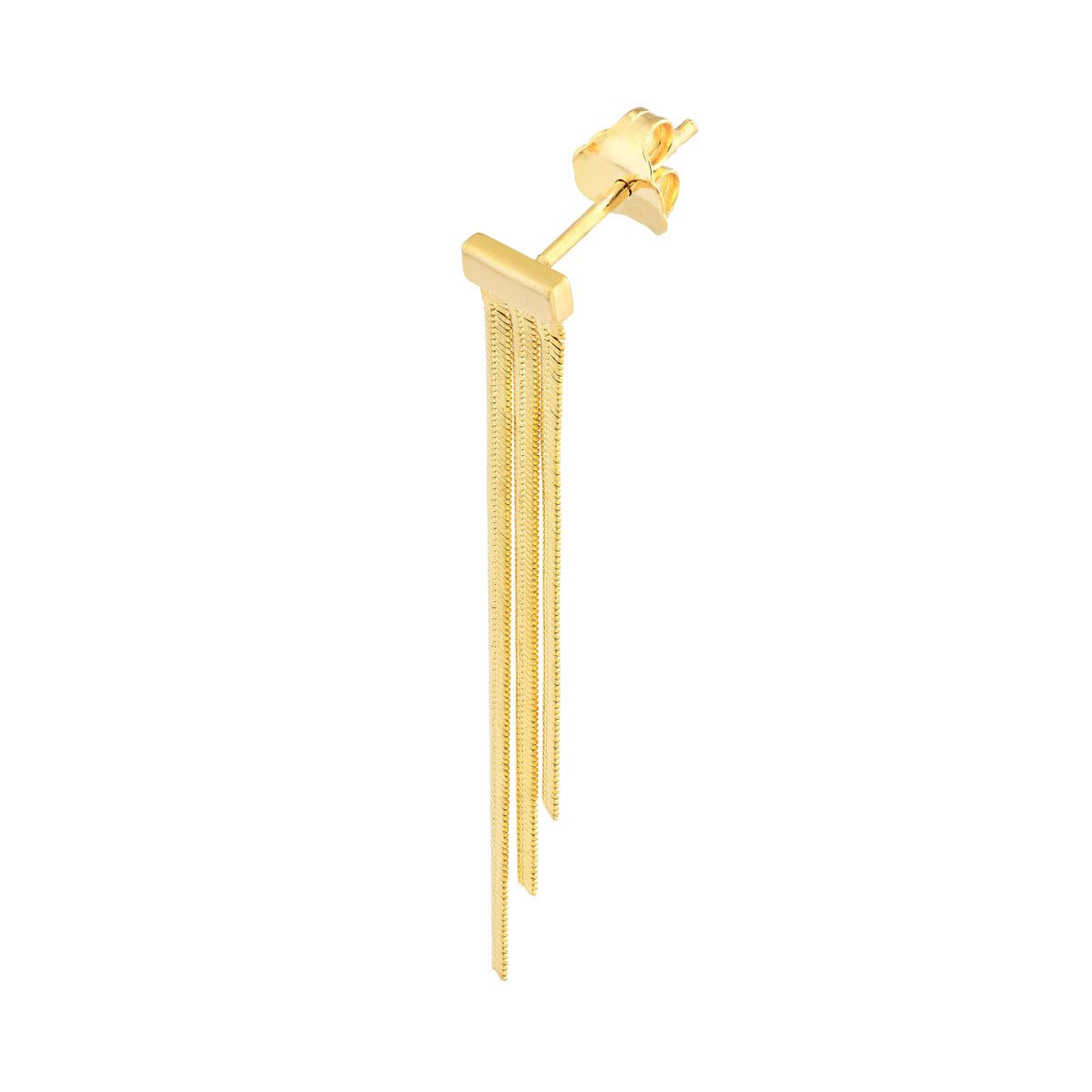 Birmingham Jewelry - 14K Yellow Gold Ascending Triple Snake Chain Earrings - Birmingham Jewelry