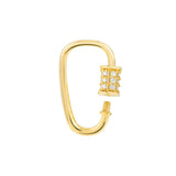 Birmingham Jewelry - 14K Yellow Gold Asymmetrical Diamond Screw Carabiner Lock - Birmingham Jewelry