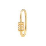 Birmingham Jewelry - 14K Yellow Gold Asymmetrical Diamond Screw Carabiner Lock - Birmingham Jewelry