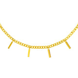 Birmingham Jewelry - 14K Yellow Gold Bar Dangles on Open Curb Chain Anklet - Birmingham Jewelry