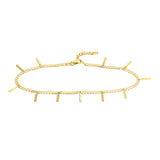 Birmingham Jewelry - 14K Yellow Gold Bar Dangles on Open Curb Chain Anklet - Birmingham Jewelry