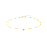 Birmingham Jewelry - 14K Yellow Gold Bezel Set Diamond Charm Anklet - Birmingham Jewelry