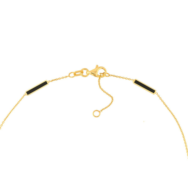 Birmingham Jewelry - 14K Yellow Gold Black Enamel Alternating Bar Anklet - Birmingham Jewelry