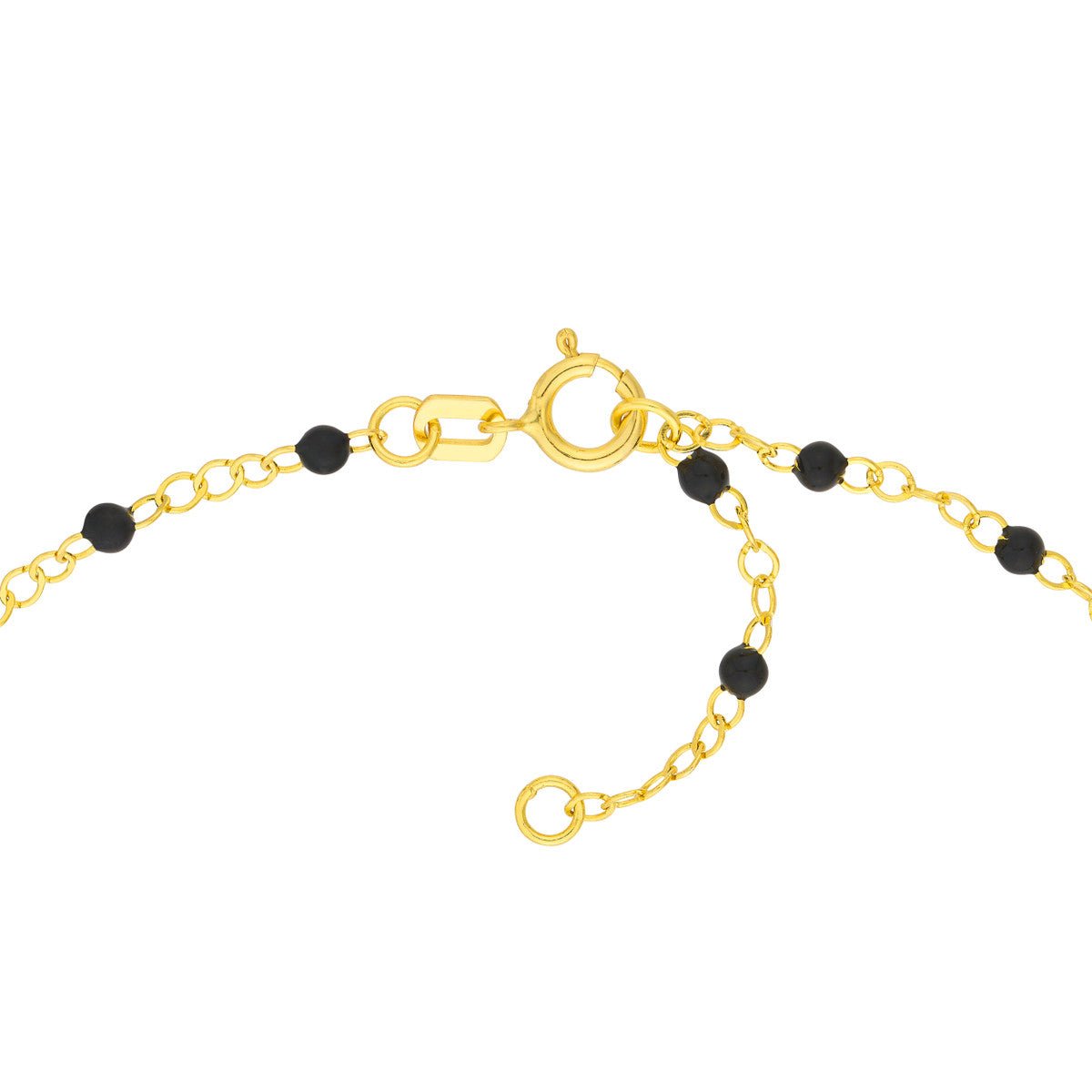 Birmingham Jewelry - 14K Yellow Gold Black Enamel Bead Piatto Chain - Birmingham Jewelry