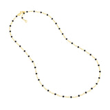Birmingham Jewelry - 14K Yellow Gold Black Enamel Bead Piatto Chain - Birmingham Jewelry