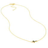 Birmingham Jewelry - 14K Yellow Gold Black Enamel Sideways Cross Necklace - Birmingham Jewelry