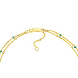Birmingham Jewelry - 14K Yellow Gold Blue Enamel and Saturn Adjustable Anklet - Birmingham Jewelry