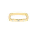 Birmingham Jewelry - 14K Yellow Gold Bold Gold Diamond Square Band Ring - Birmingham Jewelry