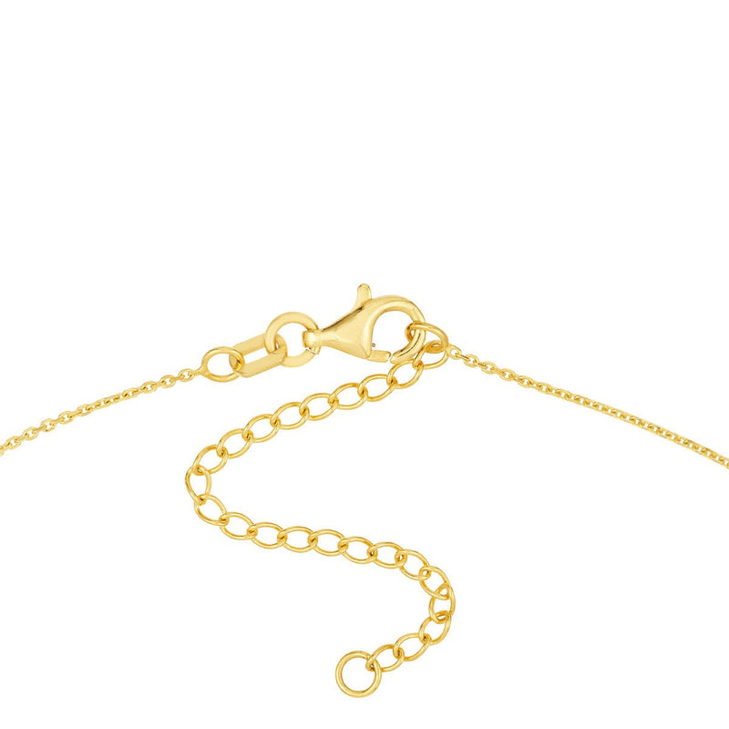 Birmingham Jewelry - 14K Yellow Gold Chevron and Puff Heart Medallion Necklace - Birmingham Jewelry