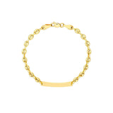 Birmingham Jewelry - 14K Yellow Gold Children's Puff Mariner ID Bracelet - Birmingham Jewelry