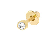 Birmingham Jewelry - 14K Yellow Gold Child's Bezel Set CZ Stud Earrings with Screw Back - Birmingham Jewelry