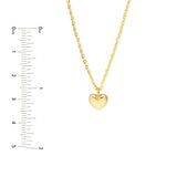 Birmingham Jewelry - 14K Yellow Gold Child's Mini Puff Heart Necklace - Birmingham Jewelry