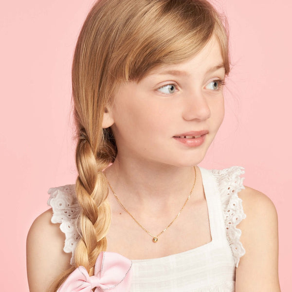 Birmingham Jewelry - 14K Yellow Gold Child's Mini Puff Heart Necklace - Birmingham Jewelry