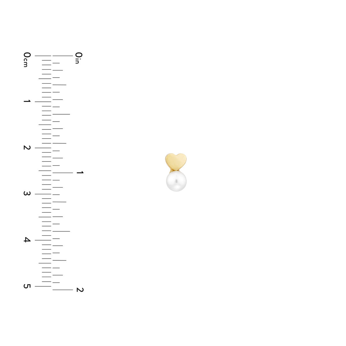 Birmingham Jewelry - 14K Yellow Gold Child's Screw Back Heart and Pearl Stud Earrings - Birmingham Jewelry