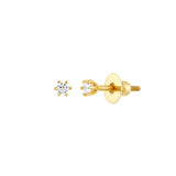 Birmingham Jewelry - 14K Yellow Gold Child's Six-Prong CZ Stud Earrings with Screw Back - Birmingham Jewelry