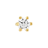 Birmingham Jewelry - 14K Yellow Gold Child's Six-Prong CZ Stud Earrings with Screw Back - Birmingham Jewelry