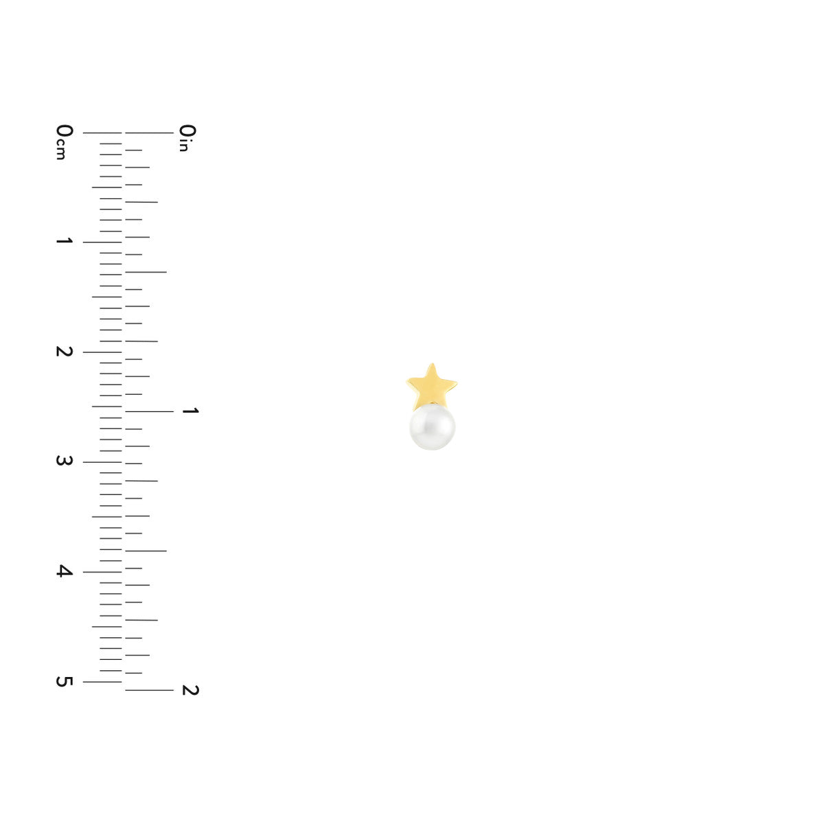 Birmingham Jewelry - 14K Yellow Gold Child's Star and Pearl Stud Earrings with Screw Back - Birmingham Jewelry