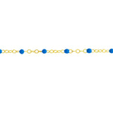 Birmingham Jewelry - 14K Yellow Gold Cobalt Enamel Bead Piatto Chain Bracelet - Birmingham Jewelry