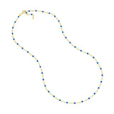 Birmingham Jewelry - 14K Yellow Gold Cobalt Enamel Bead Piatto Chain - Birmingham Jewelry