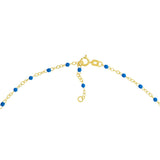 Birmingham Jewelry - 14K Yellow Gold Cobalt Enamel Bead Piatto Chain - Birmingham Jewelry