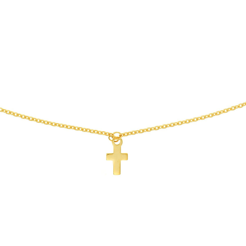 Birmingham Jewelry - 14K Yellow Gold Cross Dangles Adjustable Choker - Birmingham Jewelry