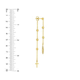 Birmingham Jewelry - 14K Yellow Gold Cross/Virgin Mary Drop Earrings - Birmingham Jewelry