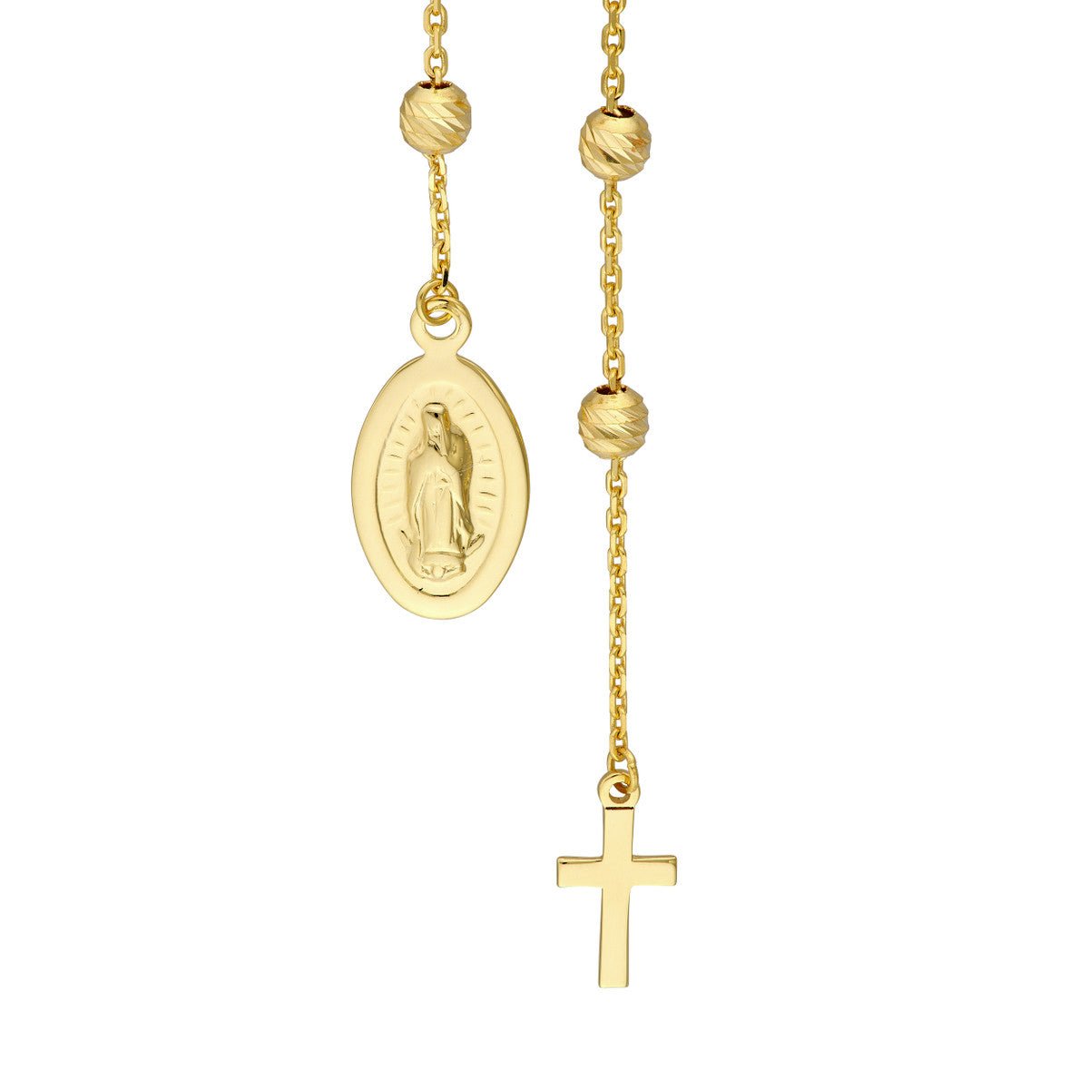 14K Yellow Gold Cross/Virgin Mary Drop Earrings Birmingham Jewelry Earrings Birmingham Jewelry 