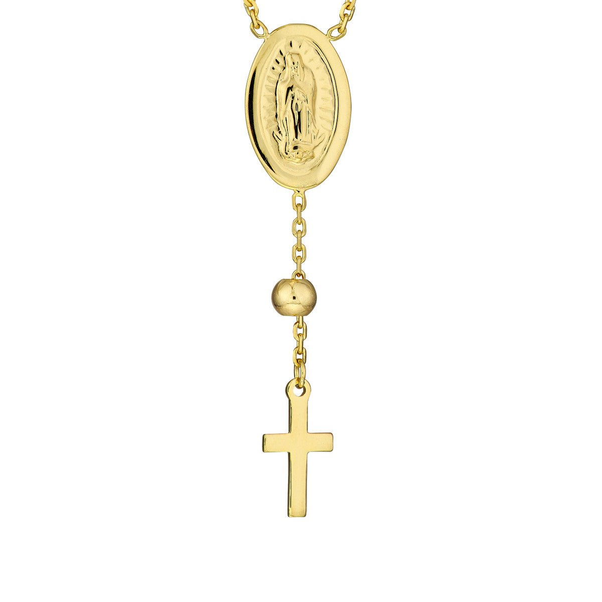 14K Yellow Gold Cross/Virgin Mary Front to Back Earrings Birmingham Jewelry Earrings Birmingham Jewelry 