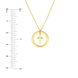 Birmingham Jewelry - 14K Yellow Gold Cut Out Circle w/Dangle Cross Necklace - Birmingham Jewelry