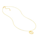 Birmingham Jewelry - 14K Yellow Gold Cut Out Circle w/Dangle Cross Necklace - Birmingham Jewelry