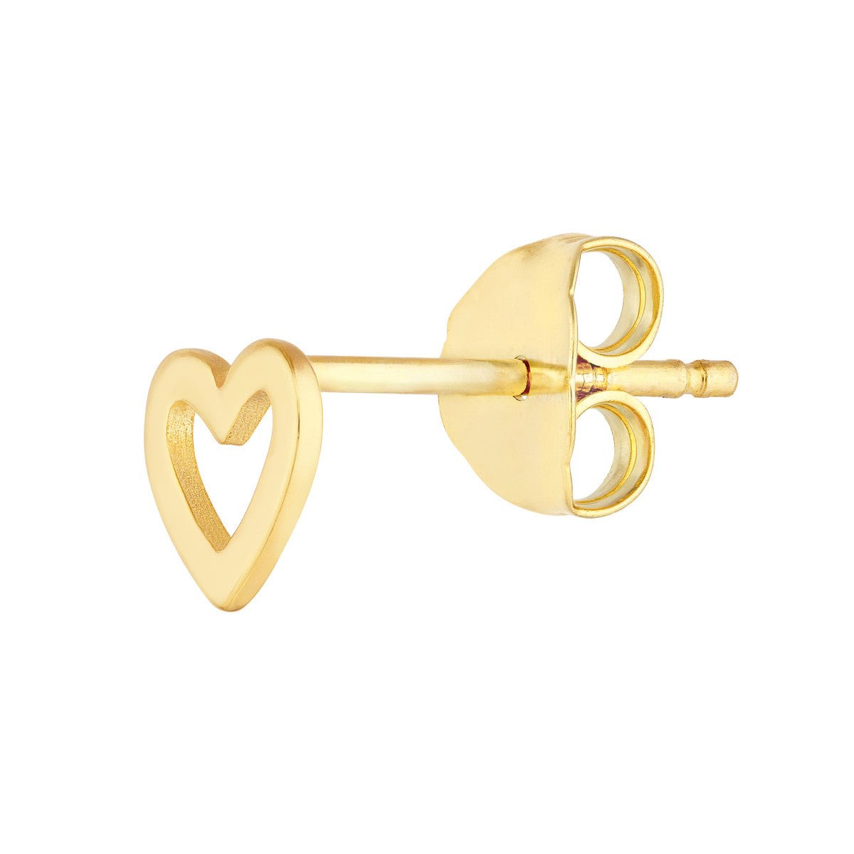 Birmingham Jewelry - 14K Yellow Gold Cut Out Heart Shaped Stud Earrings - Birmingham Jewelry